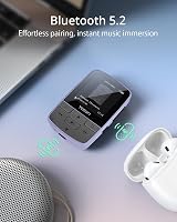 Yoton MP3 Player Bluetooth 5.2 Mini Clip HiFi Radio Purple view 6