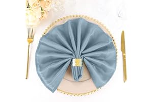 EFAVORMART.COM Efavormart Pack of 100 Premium Dusty Blue 20" x 20" Washable Polyester Napkins Great for Wedding Party Restaurant Dinner Parties