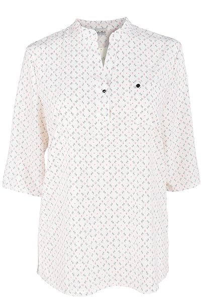 Sabi Damen Bluse Elegant mit Stehkragen V-Ausschnitt