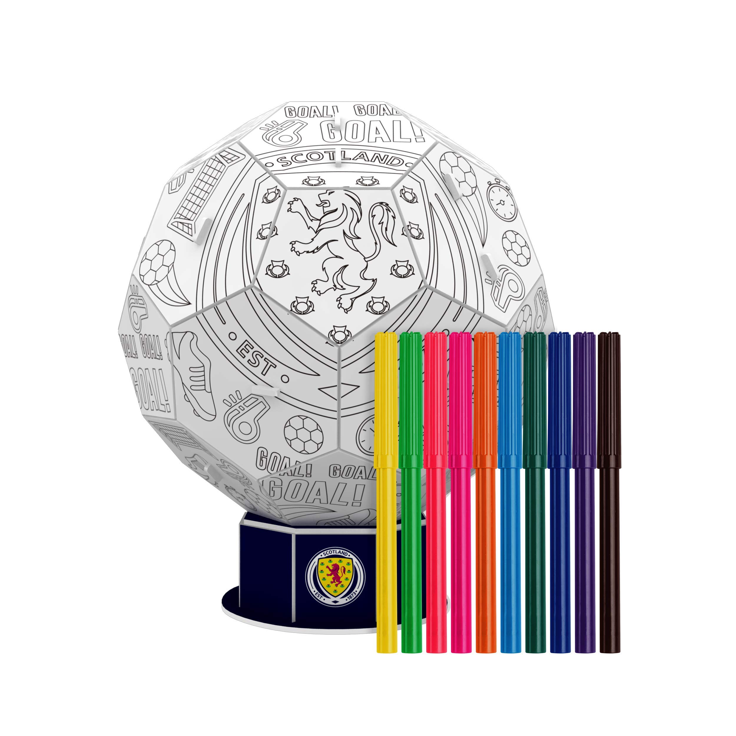 FOCO Officially Licenced Scotland FA Football PZLZ Puzzle Construction Building Art Colouring Kids Craft Pen Kit