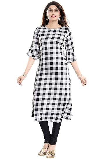 ALC Creations Women's Crepe Printed A-line Kurti