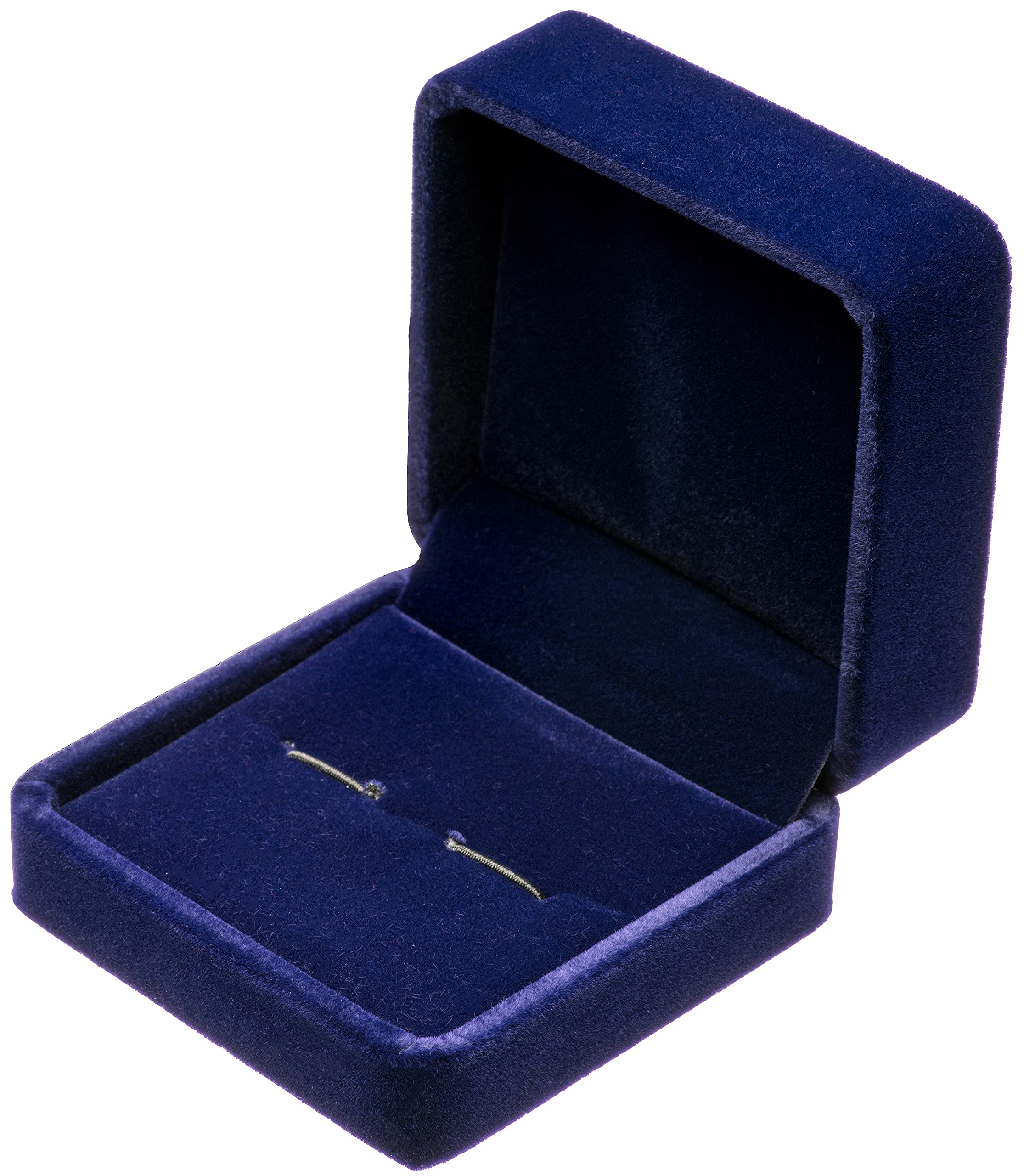 Small Dark Classic Velvet Cufflink Box Case (Blue)