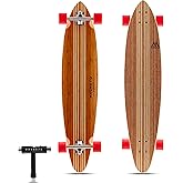 Magneto Longboards Bamboo Longboards for Cruising, Carving, Free-Style, Downhill and Dancing (Bamboo Drop &amp; Fiberglass Through Longboard)