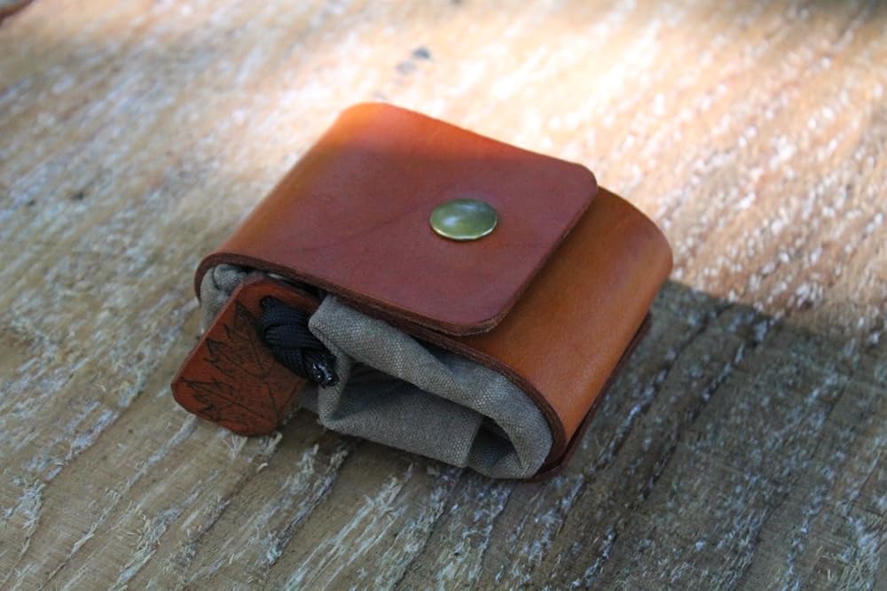 Handmade Leather and Canvas Bushcraft Foraging Pouch