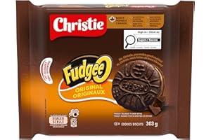 Fudgee-O Chocolatey Creme Filled Sandwich Cookies, 303 g, Baked in Canada