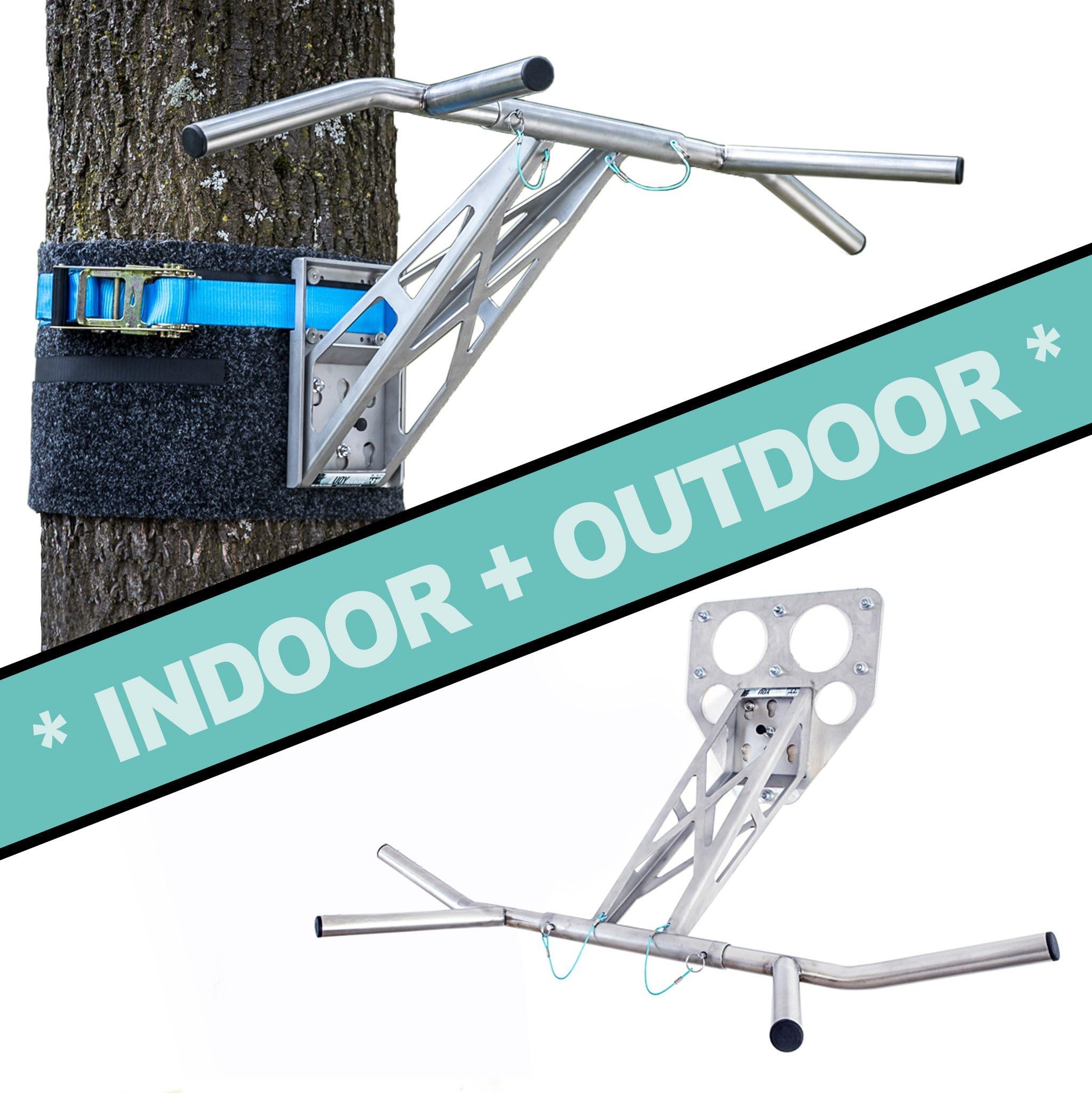 PULLUP & DIP Portable Pull Up Dip Bar, for Wall Mount and Tree, Indoor & Outdoor Pull Up Dip Bar Combo for Home and Garden/Park, Premium Quality Stainless Steel Chin Up Dip bar