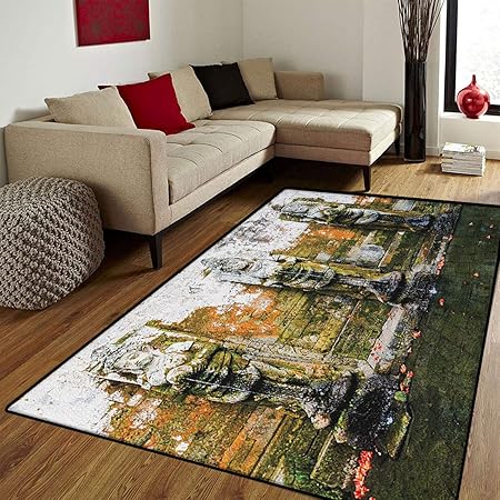 Paillasson Balinais Pour La Maison Fontaine Dans Le Temple Antique Bali Asie Tropics Landmark Voyage Destinations Photo Tapis De Sol De Bain Pour Baignoire Vert Blanc 1 8 X 2 4 M Amazon Fr Cuisine