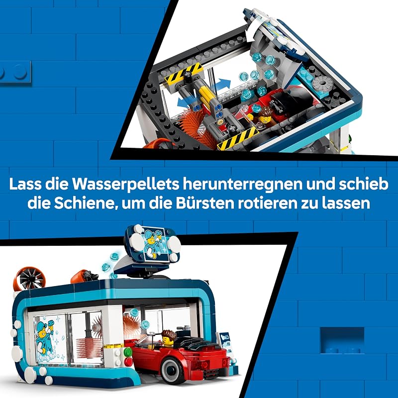 City Waschstraße Spielzeug - inkl. 2 Modellautos, Waschfunktion und 4 Minifiguren mit Zubehör - Geburtstagsgeschenk für Jungen ab 6 Jahren - 60497 — Foto 3 von 8