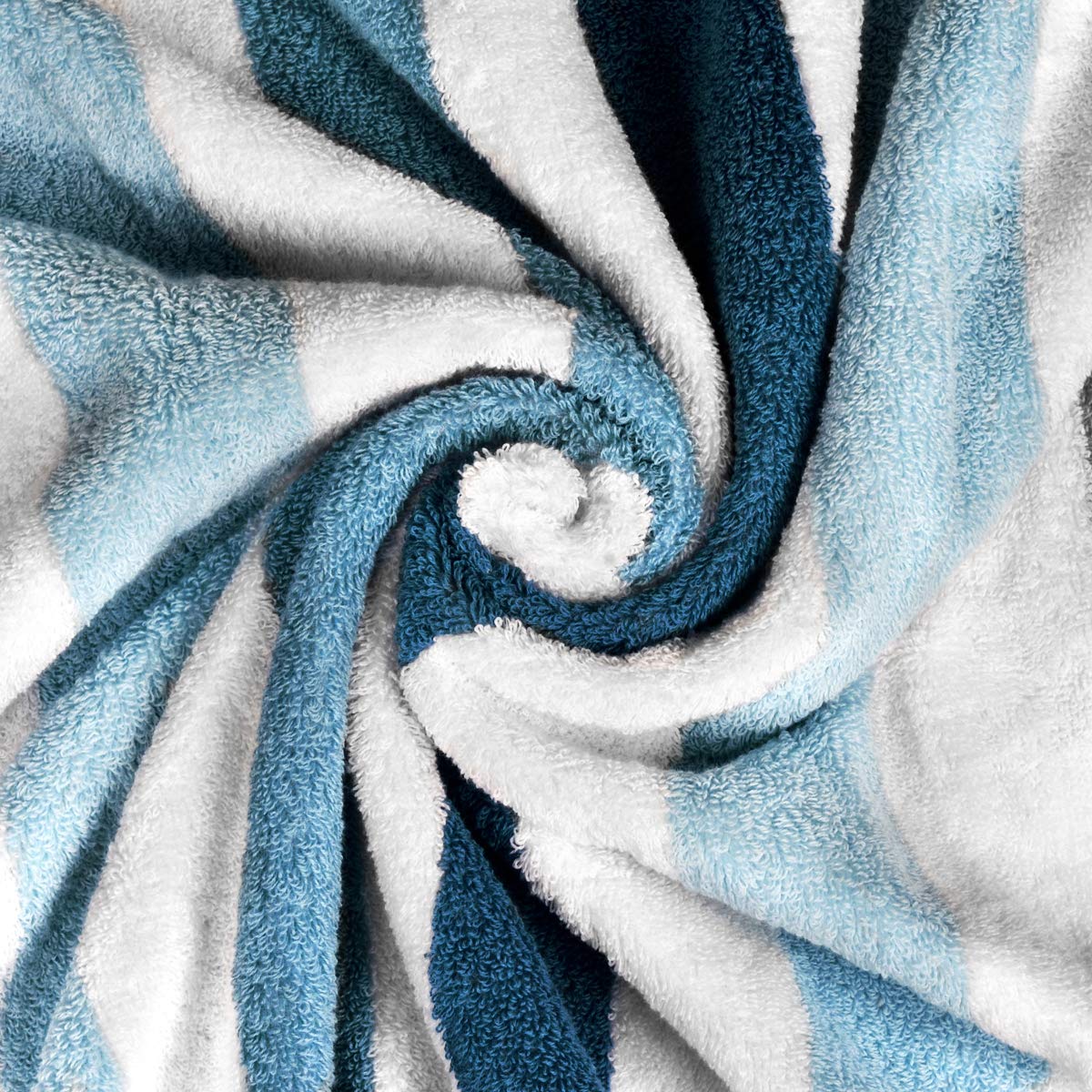 LYH Beach Towel Luxury 100% Cotton Pool Towel, Super Soft XXL Large Size 70x35in Classic Stripe, for Indoors Outdoors, Blue+White-02