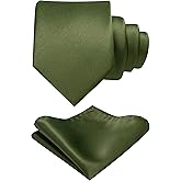 RBOCOTT Solid Color Tie and Pocket Square Hankerchief with Lapel Pin Set for Men