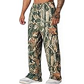 BRLETNNR Mens Baggy Camo Pants Camouflage Sweatpants with Pockets,Camo Cargo Joggers for Gym Workout & Hiking