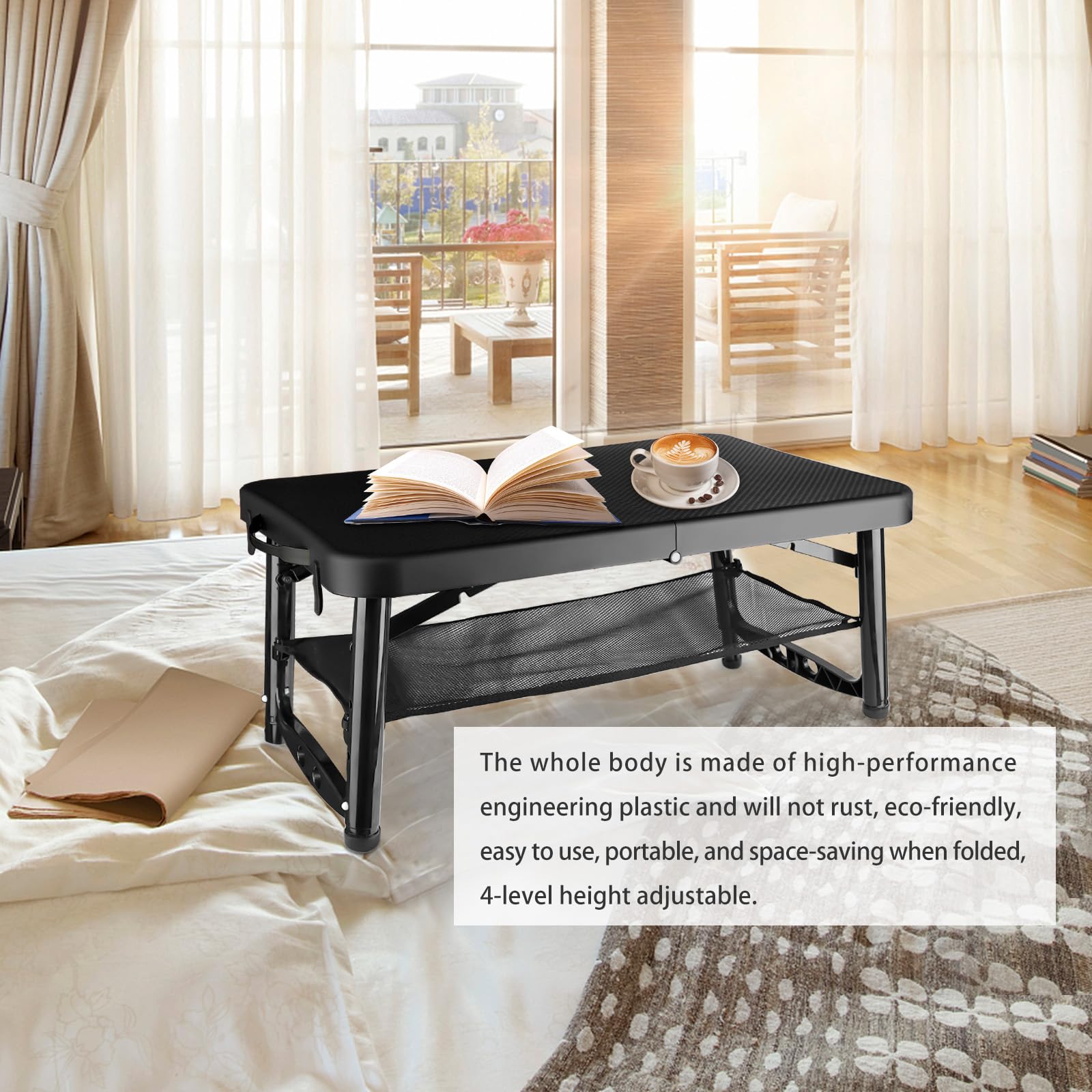 Portable Table For Rv Mua ZTMT Folding Table and Stool, Small, Black, 4 Foot Outdoor Portable ...