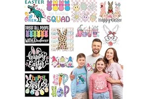 NANZHOO 12 Sheets Easter DTF Transfers Ready to Press Iron on Transfers for T-Shirts, Transfers Stickers for Easter Shirts Easter Sweatshirts Easter Clothes Bag Pillow DIY Crafts, Easter Day Iron on Decals
