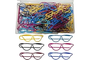 WZIOEPUL 100 Pcs Paperclips Bookmark Clips - Glasses Lover Gifts Coloured Metal Paper Clamps Clips, Document Paper Clips Holders Clamps for Desk Office School and Office Use