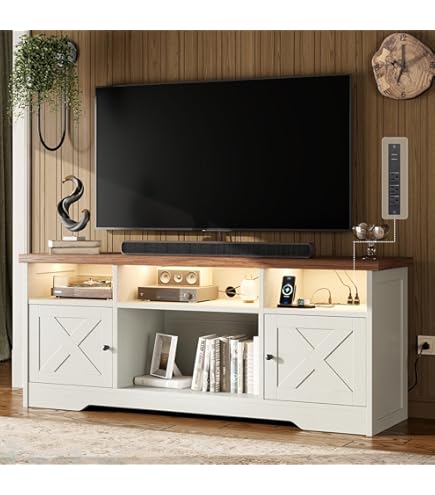 Amazon.com: Giantex Farmhouse TV Stand for 73 Inch TV, Wood TV