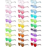 Copkim 30 Pairs Heart Sunglasses Party Favors Colorful Heart Shaped Glasses Bulk for Valentines Day Bachelorette Galentines