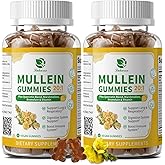 (2 Pack) 9 in 1 Mullein Gummies for Lung Cleanse & Lymphatic Drainage*, Extra Strength Mullein Leaf Extract w/Quercetin, Bromelain, Elderberry & Marshmallow for Respiratory & Immunity,Vegan,120 Count