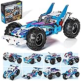 Glikid Technic 9 in 1 Pull-Back Car Building Set - Off-Road Race Vehicle Models for Boys and Girls, STEM Engineering Toy for Kids Ages 8 and Up | Ideal Gift for Birthdays