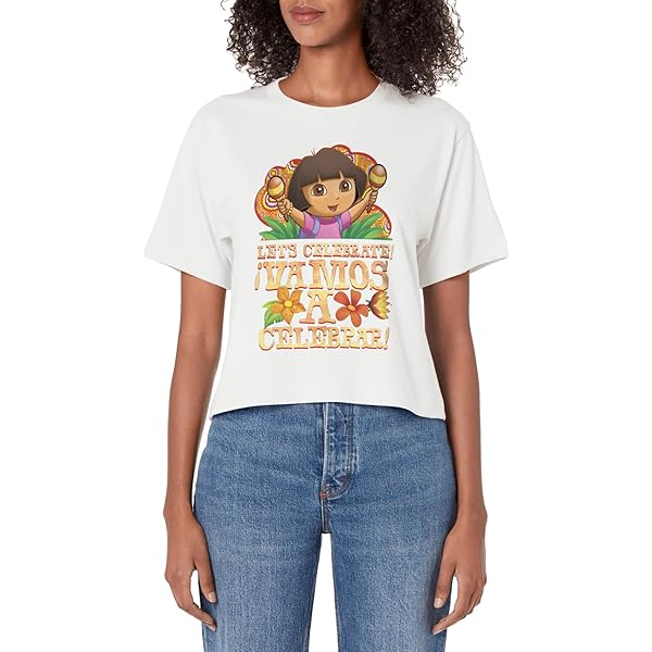 Dora the Explorer Dora Let's Celebrate Women's Crop Top at Amazon