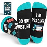 VICRAZY Book Lovers Gifts - Funny Socks for Book Lovers - Gift for Readers - Reading Stuff, Stocking Stuffers for Men, Women