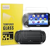 Xahpower PS Vita 1000 Screen Protector, 9H Tempered Glass Front Screen Protector and HD Clear PET Back Screen Protective Film for Sony PlayStation Vita 1000