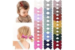 Oaoleer Baby Hair Clips, 40PCS Fully Lined Hair Bows for Girls Toddler Babies Kids Baby, Non Slip Tiny Hair Accessories for I