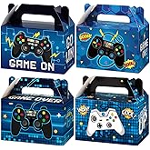 Tevxj 12 Pcs Video Game Bags Gamer Party Favors Treat Gift Boxes Gamer Candy Bags Gaming Party Favors Goody Boxes for Kids Boys Video Game Birthday Decorations Supplies 6 x 3 x 3.5 Inches(Blue)