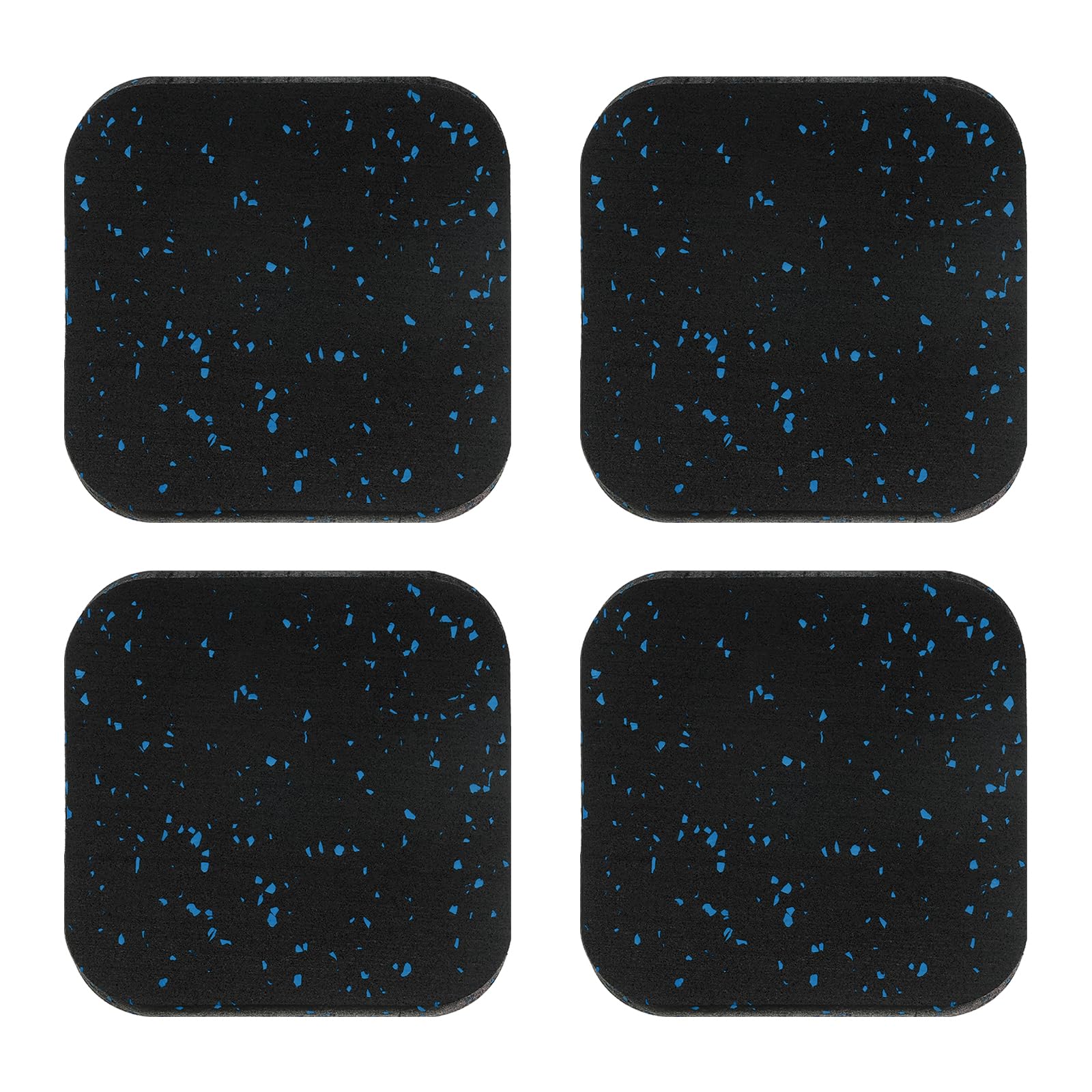 PATIKIL Treadmill Mat, 4 Pcs Exercise Equipment Mat Noise Reduction for Floor Protection, Washing Machine Pads, Anti Vibration Rubber Mats for Bike, Black/Blue
