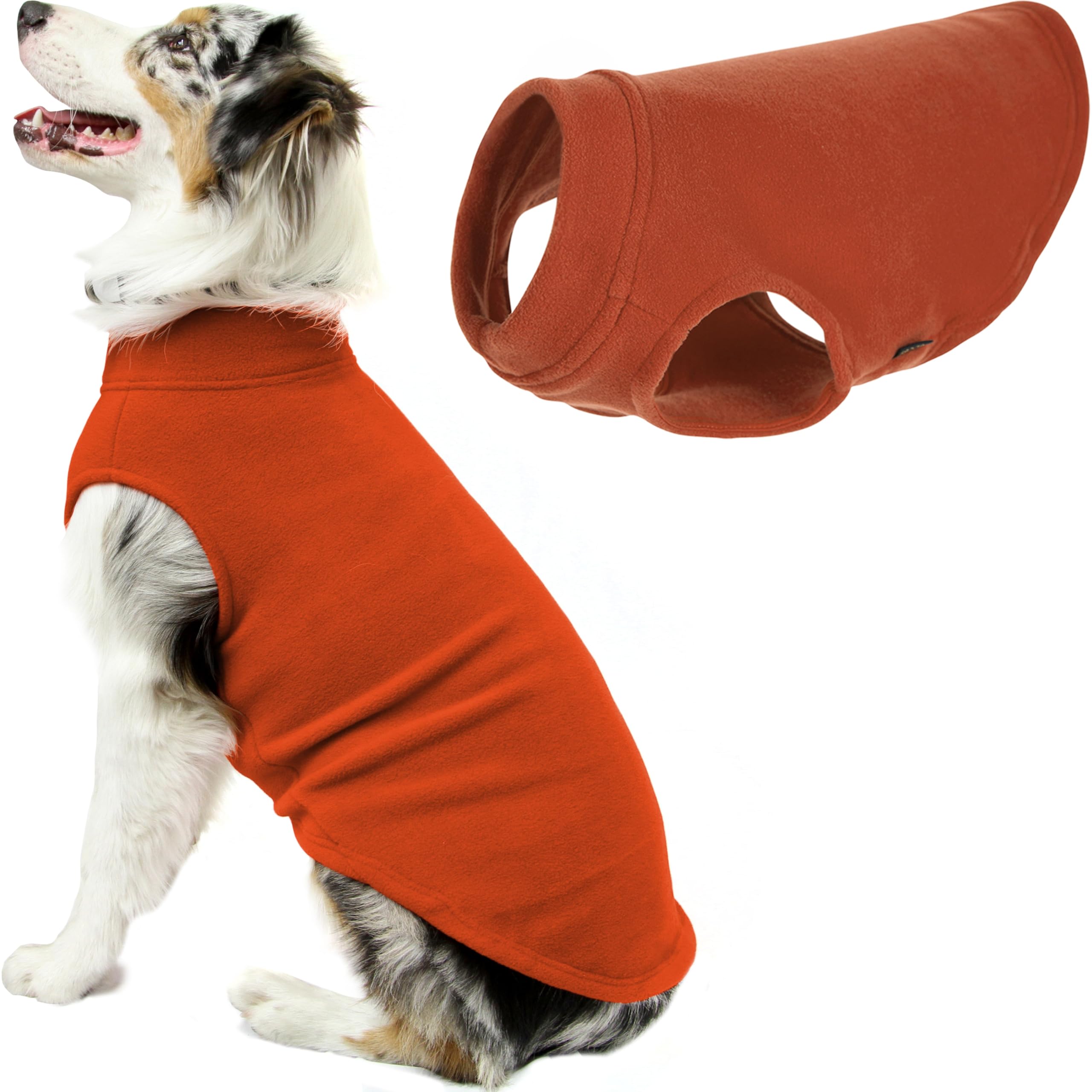 Gooby - Stretch Fleece Vest Sweater Fleece Vest Jacket Jumper for Dogs Pumpkin Size 4XL (21")