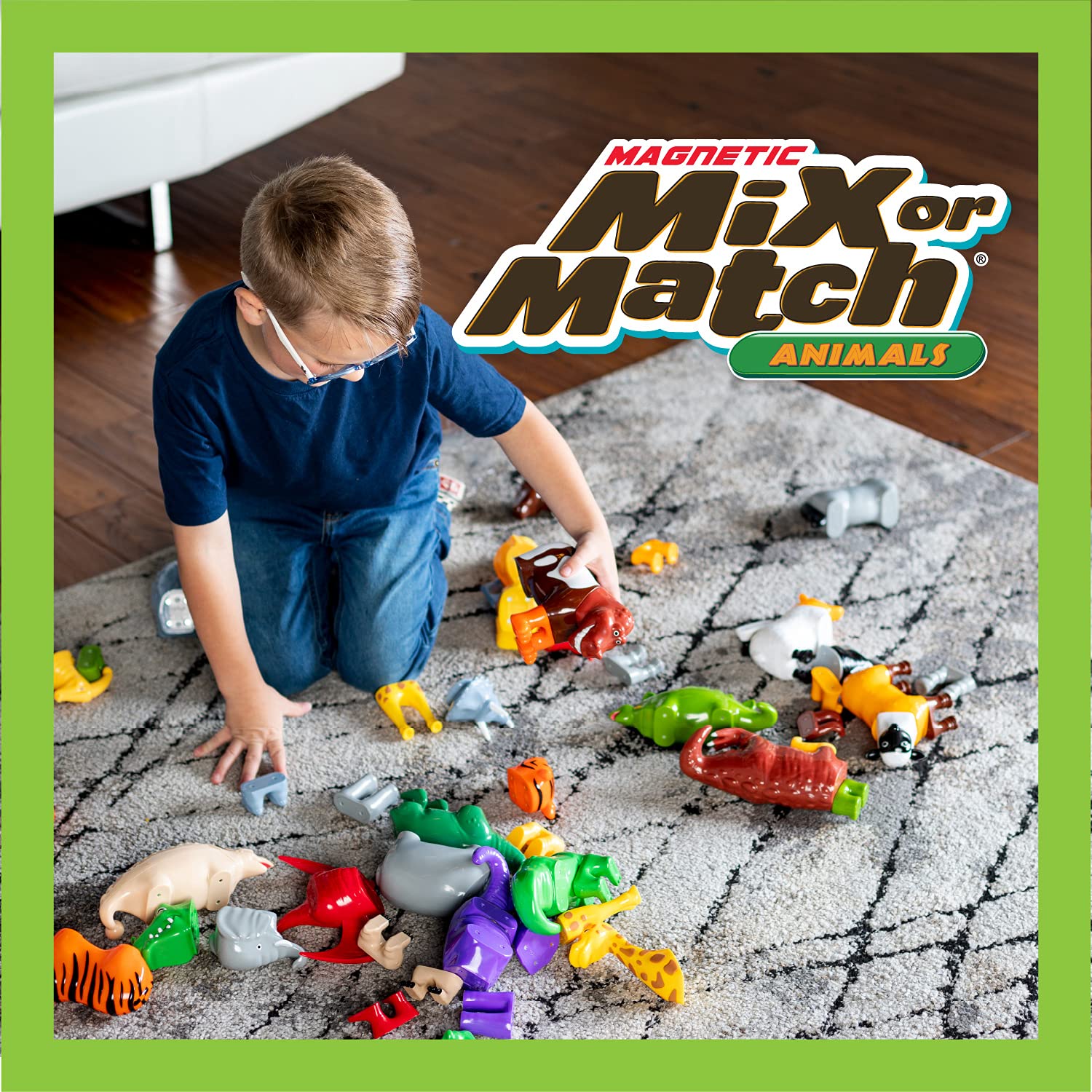 Magnetic Mix or Match Dinosaurs Toy Play Set, 15 Pieces