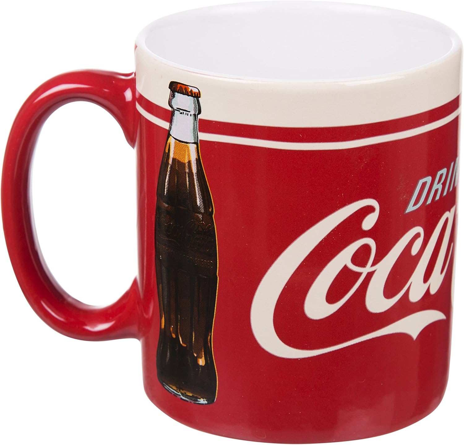 Crema y rojo Coca Cola caja taza: Amazon.es: Hogar