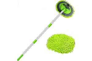WillingHeart 47.5" Car Wash Brush Mop Cleaning Tool with Long Handle Kit for Washing Detailing Cars Truck, SUV, RV, Trailer, 