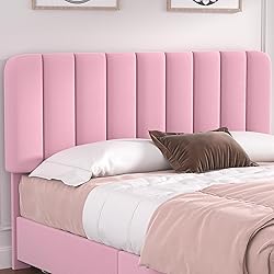 VECELO Queen Size Upholstered Bed Frame with 4