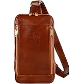 Time Resistance Leather Crossbody Bag - Brown Sling Bag - Messenger Bag for Men and Women - Handmade Shoulder Bag Backpack | Handmade