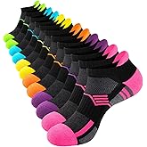COOVAN Ankle Socks Womens Athletic Low Cut Thick Cushioned Running Socks with Tab 6 Pairs