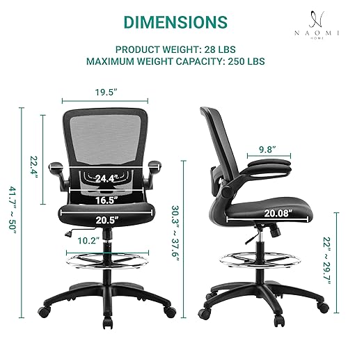 Serena Ergonomic Mesh Drafting Chair Adjustable, Breathable Mesh