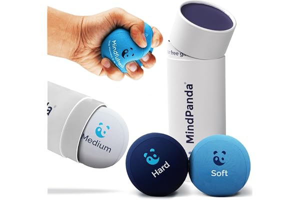 Mind & Body Stress Balls for Adults - Multi-Density Squeeze Balls for Hand Therapy & Grip Strengthening - Stress & Anxiety Re
