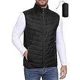Little Donkey Andy Men's Lightweight Packable Puffer Vest Outerwear Warm Quilted Sleeveless Jacket for Golf Running Casual