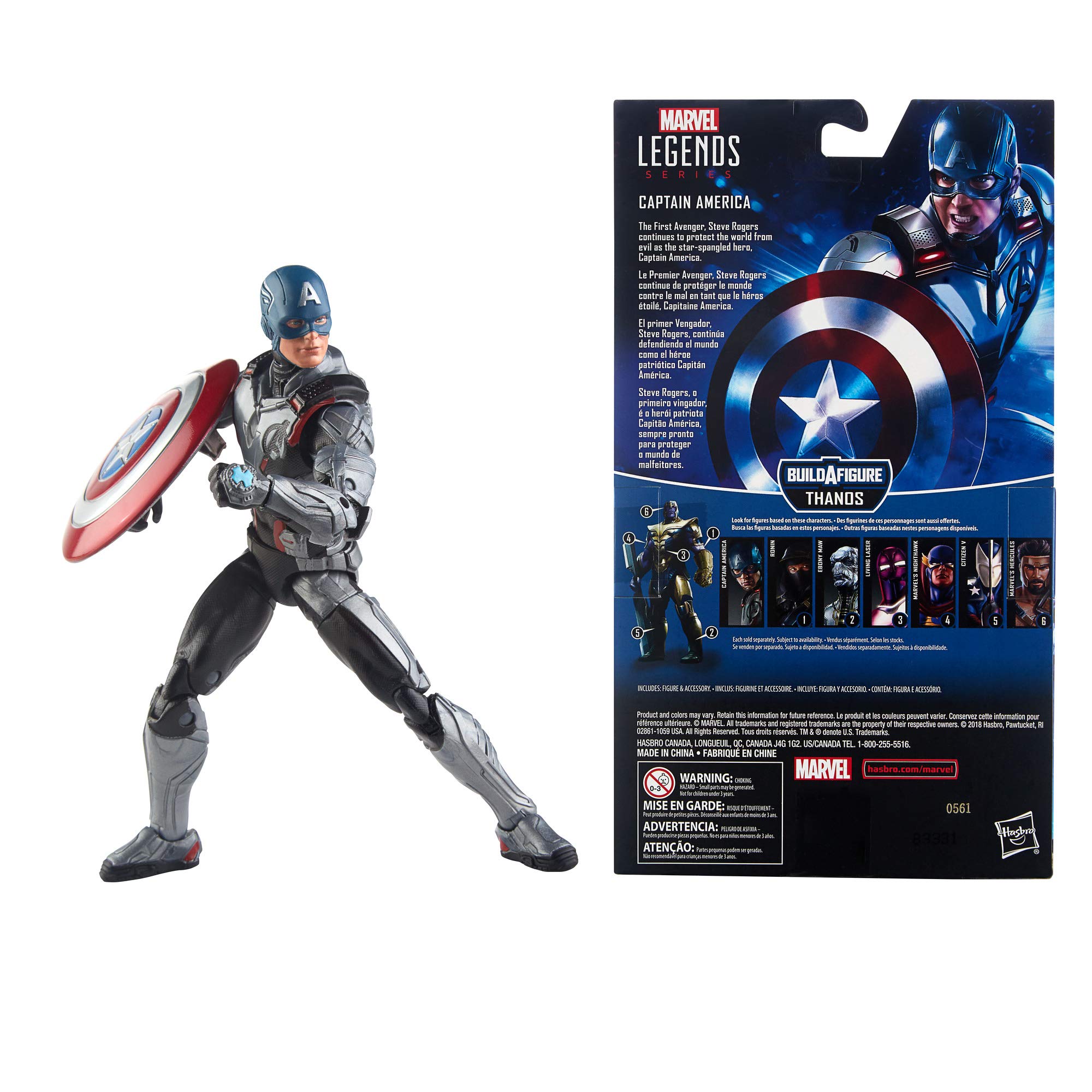 Marvel Avengers Legends Series Captain America - Action Figure 15 Cm Da Endgame, Con Accessorio