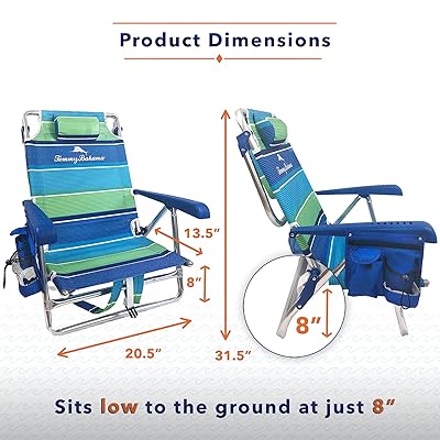 Buy Tommy Bahama Set Of 2 Low Sitting Backpack Beach Chairs With Cooler Storage Pouch And Towel Bar Online In Indonesia B07sybkrwc