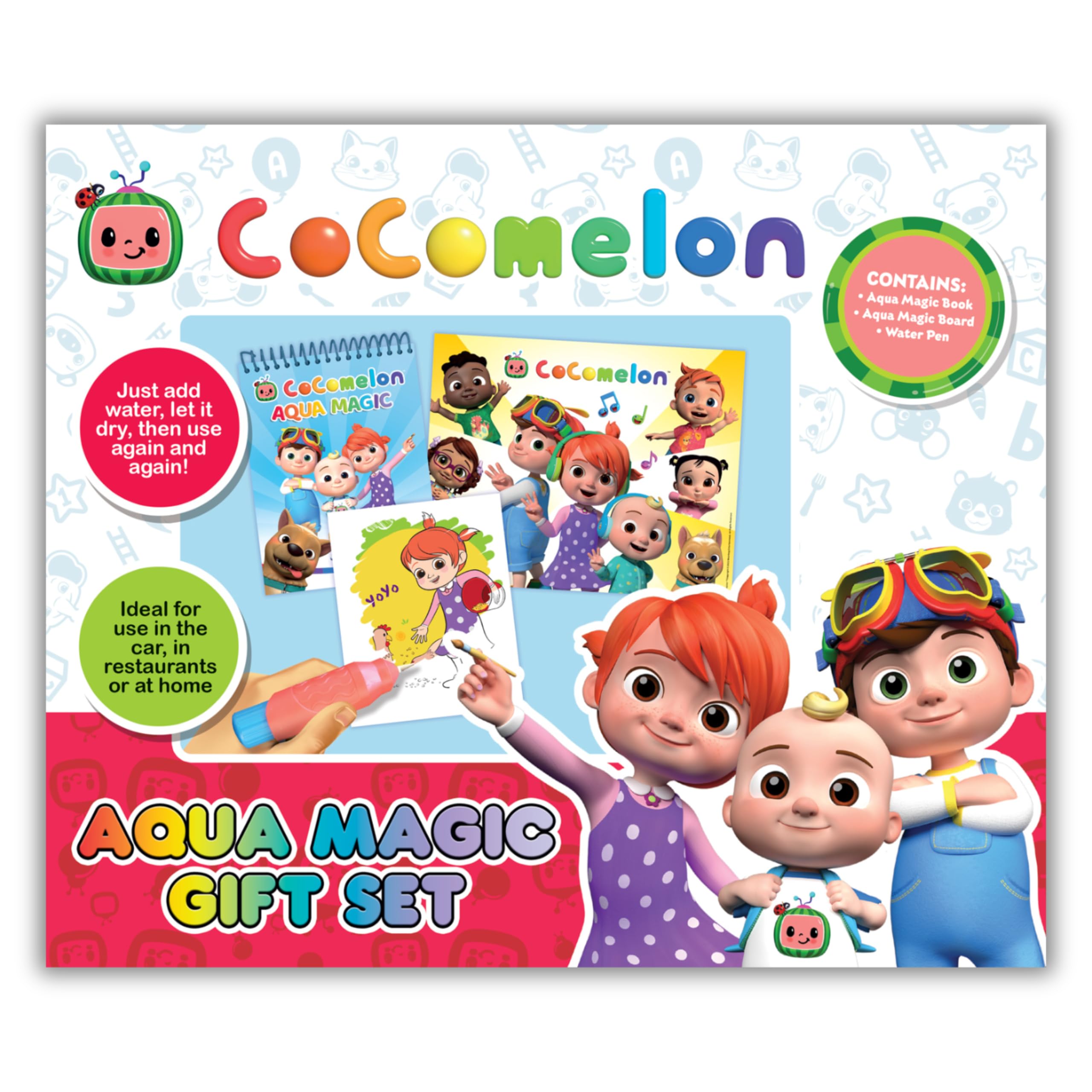 ALLIGATOR - CoComelon Aqua Magic Gift Set, Water Colouring for Children, CoComelon Colouring Book, CoComelon Gifts, Water Magic