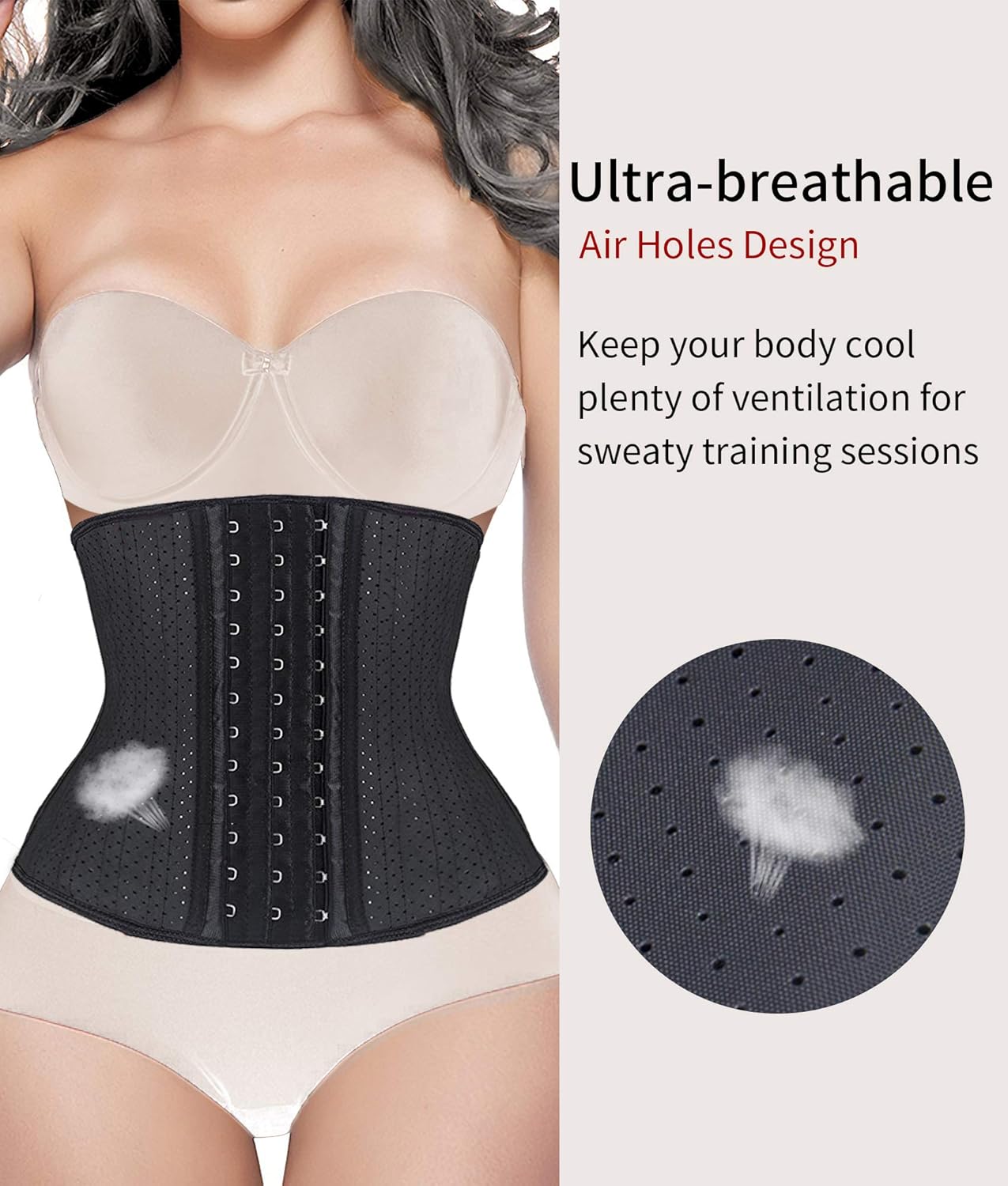 YIANNA Women's Underbust Latex Sport Girdle Waist Trainer Corsets Hourglass Body Shaper at  Women’s Clothing store