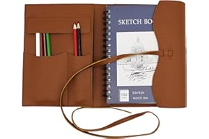 FIGHT CLUB Drawing Book Cover Sketchbook Cover with Pencils Leather Artist Bag Artist Gifts Leather Art Book Cover for Sketchbook Journal Notebook (S for 5.5"x 8.5")