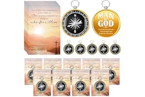 Mootycapa 20 Sets Compass Bulk Father Bible Verse Mini Compass Man of God Religious Cards Christian Cards and OPP Bags for Dad Pastors Gifts Church Nautical Travel Themed Party Decor