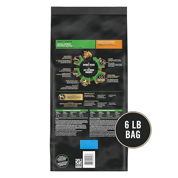 PURINA PRO PLAN SMALL BREED DOG FOOD WITH PROBIOTICS FOR DOGS, SHREDDED BLEND CHICKEN & RICE FORMULA – 6 LB. BAG