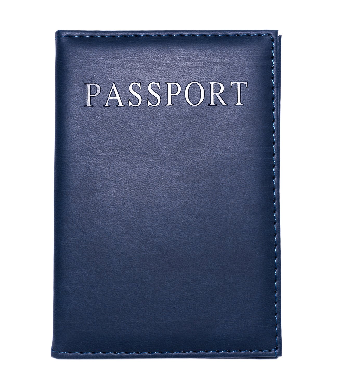 Spirtan Passport Holder Cover in Faux Leather – Slim Protective Passport Wallet with Small Inner Card Pocket, Travel Document Cover for Men and Women – Dark Blue