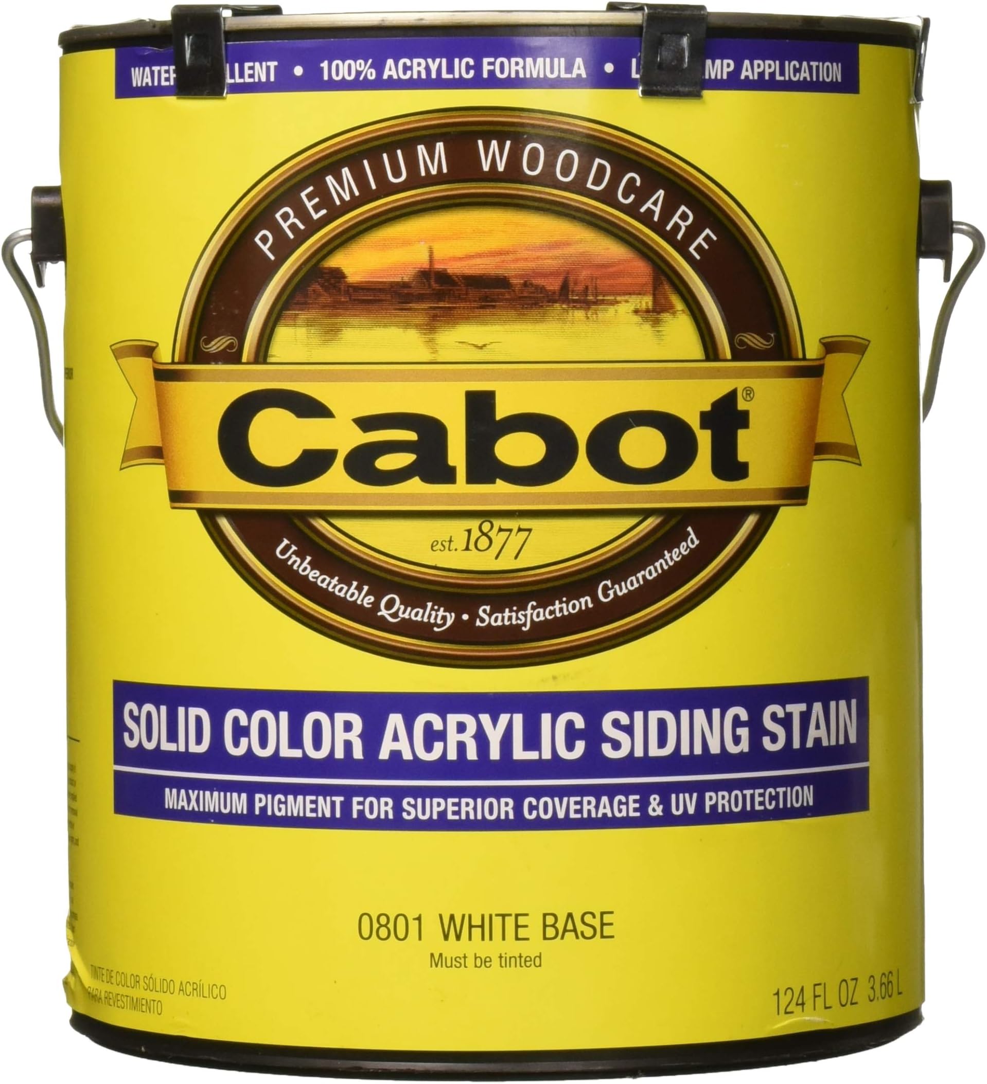 Cabot Stains FBA_01 0801 Siding Stain Acrylic with Solid Base, 1 Gallon, Pine White