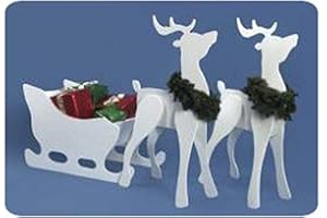Woodcraft Project Paper Plan to Build Proud Reindeer and Sleigh Combo - Material Not Included