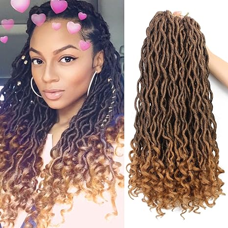 6packs Lot Wavy Goddess Faux Locs Crochet Synthetic Braiding Hair
