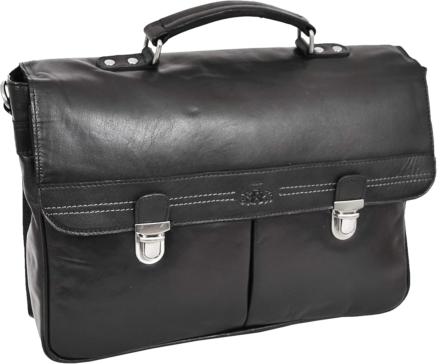 Mens Real Leather Cross Body Briefcase Messenger Shoulder Work Bag